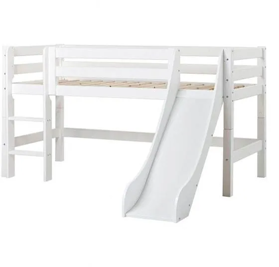 Hoppekids ECO Luxury keskikorkea sänky liukumäellä ja tikkailla - 120x1200