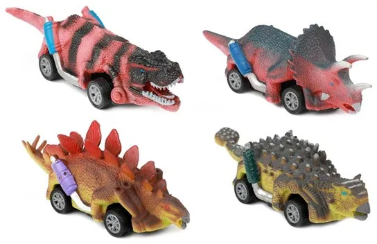 Toi-Toys Dinosaurusten maailma Dino-vetoleluauto 4 kpl.