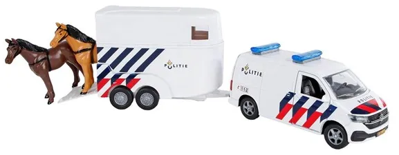 Kids Globe VW Transporter Poliisi hevostrailerilla